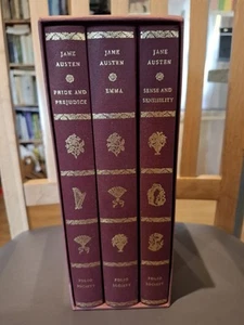 Jane Austen Three Classic Hardback Novels Folio Society Set 1997 Collectible - Picture 1 of 9