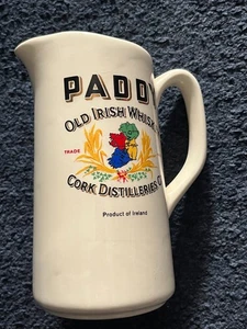 Jarra de agua publicitaria de cerámica de whisky irlandés antiguo Paddy vintage - Imagen 1 de 2