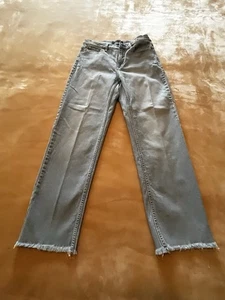 CALVIN KLEIN JEANS GERADE BEINE HELLE WASCHUNG ROHER SAUM FRANSEN GRÖSSE 6 - Bild 1 von 14