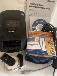 Brother QL-710W Thermal Label Barcode Printer Wireless USB + Xtra Roll Used Once - Picture 1 of 14