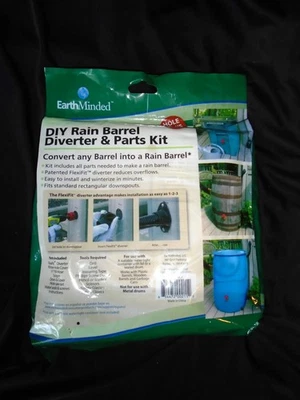 NUEVO Desviador de barril de lluvia y kit de piezas Earthminded hágalo usted mismo #RBK-0001 Foto 1 de 4