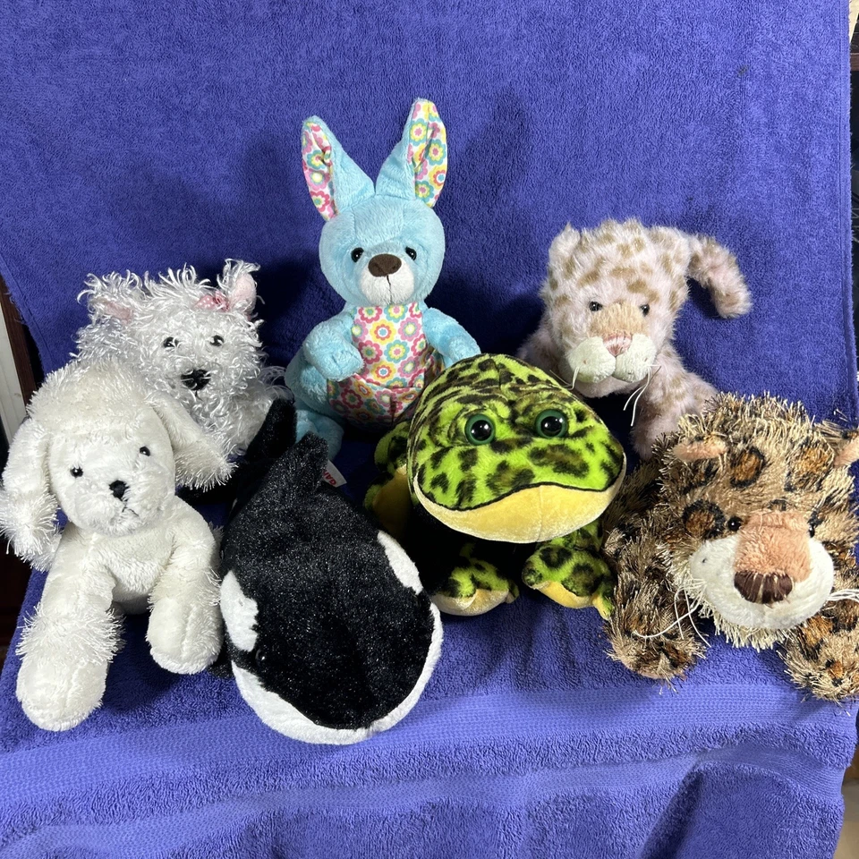 Ganz Webkinz 7Bundle Orca,Kangaroo,Leopard,Bullfrog,Poodle,Terrier,Cloud Leopard - Image 1 of 4