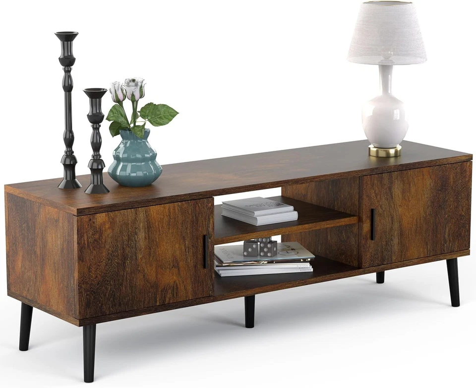 Soporte de TV Centro multimedia de entretenimiento para televisores de hasta 65" con gabinetes de almacenamiento Foto 1 de 4