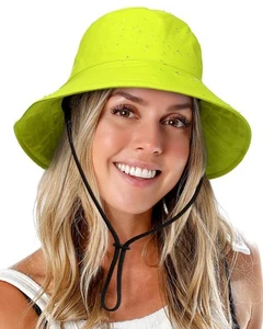 Womens Waterproof Bucket Sun Hat UPF 50+ Outdoor Beach Boonie Floppy Rain Hat... - Picture 1 of 6