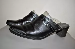 TACONES DE MUJER VINTAGE SPORTO NEGRO COCODRILO ACENTO WESTERN MULES TALLA 7M - Imagen 1 de 10