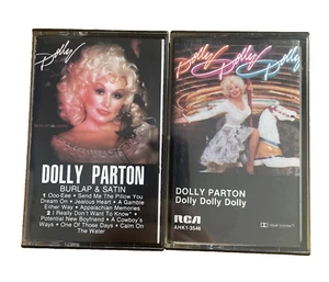 Dolly Parton Cassette Tapes Burlap & Satin / Dolly Dolly Dolly 1983 + 1980 VG - Picture 1 of 3