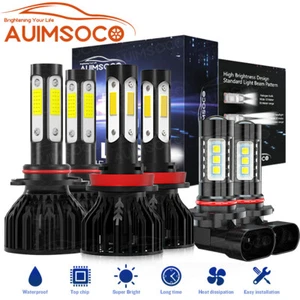 For Ford F-150 2015-2019 Combo 6000K LED Front Headlight + Fog Light Bulbs 6x K9 - Picture 1 of 12