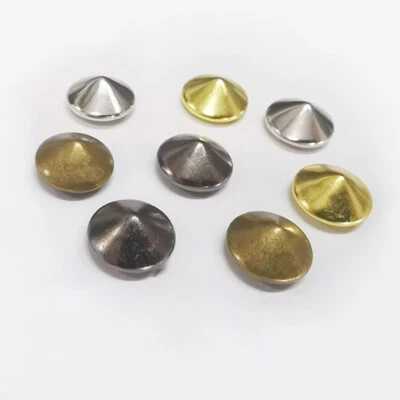 Silver Punk rivetti decorativi cupola cono rivetti in pelle rivetti a vite rivetti in metallo fai da te - Immagine 1 di 4