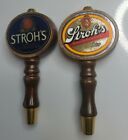 2 Vintage Stroh's Beer Wood Tap Handle Americas Only Fire Brewed Beer