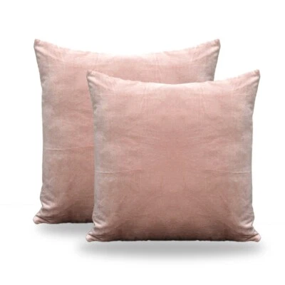 2pc blush Velvet Pillow Covers 20x20” | Square Cushion Covers for Couch or Bed - Image 1 of 4