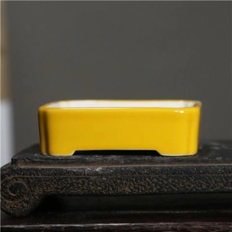 Chinese Purple Sand Pot Ceramic Bonsai Basin Rectangular Small Basin Flowerpot - Image 1 of 4