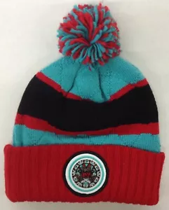 NBA Vancouver Grizzlies Retro Mitchell & Ness M&N Adult Cuffed Pom Knit Hat NEW! - Picture 1 of 2