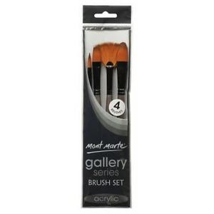 4pc Mont Marte Acrylic Paint Brushes Art Artist Painting Brush Set Taklon - Picture 1 of 2