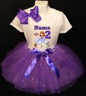Sofia The First --With Name-- 2Nd Birthday Dress Shirt 2Pc Purple Tutu Outfit
