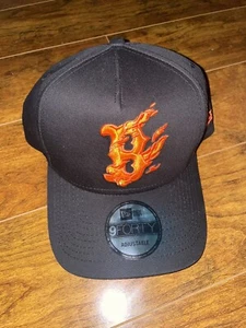 new era boston red sox snap back hat rare cap Flames - Picture 1 of 2