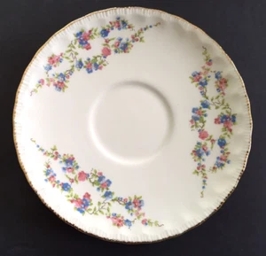 Pope Gosser China Blue Belle 3095 Pink & Blue Floral - TEA CUP SAUCER - Picture 1 of 4