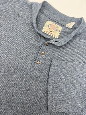 VTG Bugle Boy Plaid Shirt Men's L Blue Band Collar Short Sleeve Gold Crest Denim - Image 1 of 4