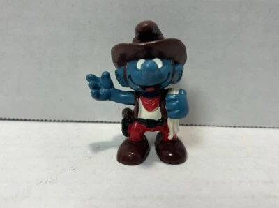 Pitufo vaquero Pitufo 20122 figura de colección juguete Schleich 1981 Peyo RARO DIFÍCIL DE ENCONTRAR Foto 1 de 4