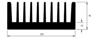 Schwarz eloxierter Kühlkörper-Elektronik-Verstärker-Audioprojekt 200 x 100 x 40 mm. - Bild 1 von 1