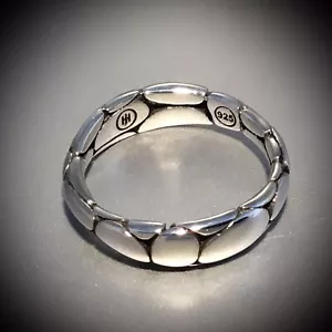 NUEVO CON ETIQUETAS ANILLO APILABLE CON TEXTURA CÍRCULO PLATA ESTERLINA JOHN HARDY KALI ARUS #7 - Imagen 1 de 4