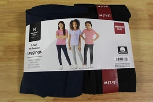 Member's Mark Girls 3pk Leggings-Black/Grey/Navy-Medium (7/8)-NWT - Picture 1 of 3