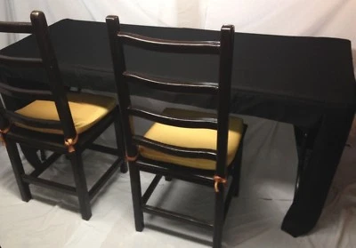 6' Fitted Polyester Tablecloth OPEN BACK Table Cover Trade show Booth DJ Black - Image 1 of 3