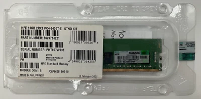 HPE 16GB RAM PC4-21300 DDR4-2666MHz 2Rx8 ECC Memory 835955-B21 - Image 1 of 4