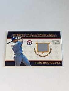 **Game Used** 2003 Piece of Americana Ivan Rodriguez Texas Rangers Jersey PA-IR 