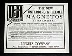 1909 OLD MAGAZINE PRINT AD, THE NEW UNTERBERG & HELMLE MAGNETOS, TYPES LD & CD!