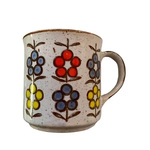 Vintage Coffee Mug Multicolor Floral 10 oz Made In Japan - Picture 1 of 5