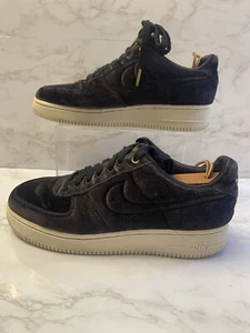 Nike Air Force 1 Low '07 Premium 'Black Velour' Mens Sneakers US 7.5  AT4144-001 - Picture 1 of 12