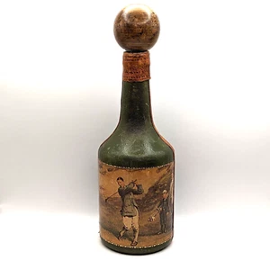 Fausto Corduri Leder umwickelt Dekanter Flasche Golf Italien Vintage italienisches Barzubehör - Bild 1 von 9