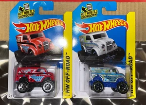 HOT WHEELS 1:64 SET OF 2 MONSTER DAIRY DELIVERY TRUCKS. 1 RED & 1 SILVER TRUCK - Picture 1 of 4