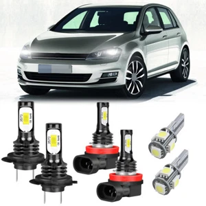 For VW Golf Mk7 2013-2021 LED Low Fog Side All Weather Xenon White Bulbs 12v Kit - Picture 1 of 11