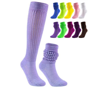 Slouch Scrunchy Boot Stacked Loose Colorful Sock High Women Casual Knee    Socks - Picture 1 of 26