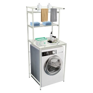 Scaffale WC a 3 piani scaffale bagno scaffale lavatrice scaffale bagno Holder - Foto 1 di 23