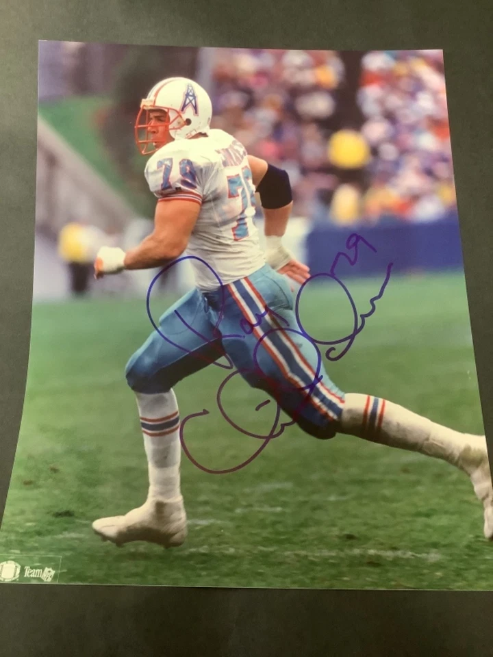 FOTO FIRMADA POR RAY CHILDRESS 8X10 HOUSTON OILERS FÚTBOL AUTÓGRAFO CERTIFICADO DE AUTENTICIDAD AUTO Foto 1 de 1