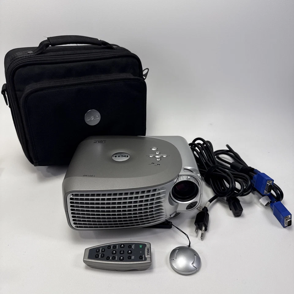 Dell 1201MP TI DLP Video Projector TESTED & WORKS with carryingbag Bulb 54 Hours - Image 1 of 4