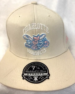 Cappello berretto Mitchell & Ness Charlotte Hornets rosa/blu taglia 7 1/4 LEGGI - Foto 1 di 9