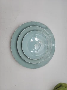 1950s Franciscan Silver Pine Atomic 3pc Dinner Set Mid Century Modern. - Picture 1 of 13