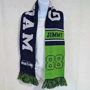 NFL Seattle Seahawks Navy Green Jimmy Graham Fringe Scarf - Bild 1 von 8