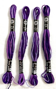 LOOPS & THREADS PURPLE VARIEGATED EMBROIDERY FLOSS THREAD 8.75 YDS 4 SKEINS - Picture 1 of 2