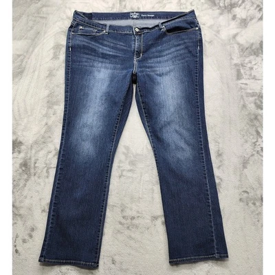 Jeans Signature Levi Strauss para mujer 24M W37 L32 azul curvilíneo pierna recta elásticos Foto 1 de 4