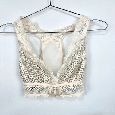 Victoria’s Secret Very Sexy Cream Grey Mesh Lace Detail Bralette - Size S - Image 1 of 4