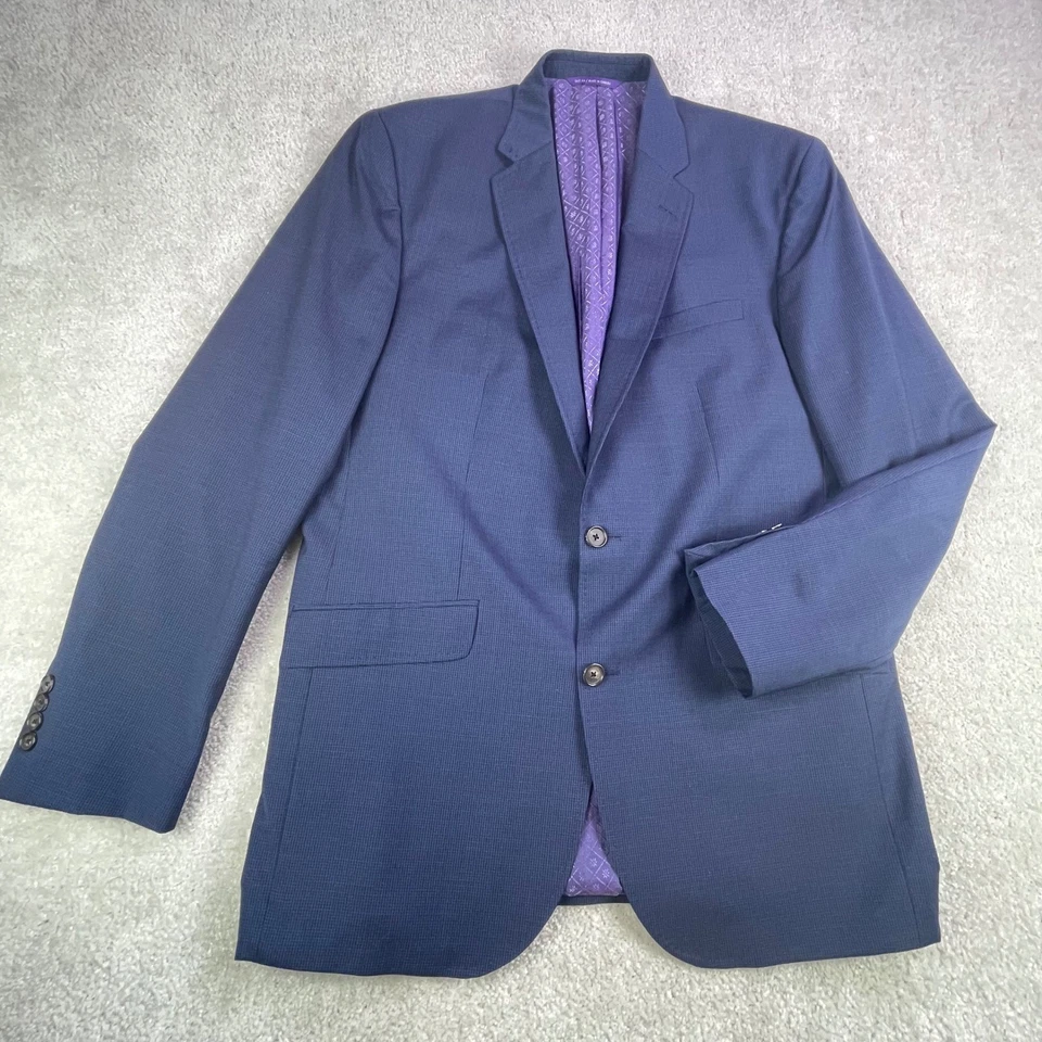Blazer de lana Ted Baker London Endurance Jarrett CT para hombre 44 L chaqueta a cuadros azul Foto 1 de 4
