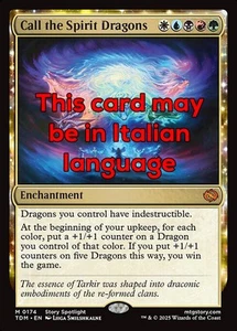 MTG CALL THE SPIRIT DRAGONS EXC - EVOCARE GLI SPIRITI DRAGO 174 - TDM - MAGIC - Imagen 1 de 1
