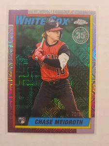 2025 Topps Update 1990 Chrome Chase Meidroth RC #U90C-52 Green Parallel 70/99 - Picture 1 of 2