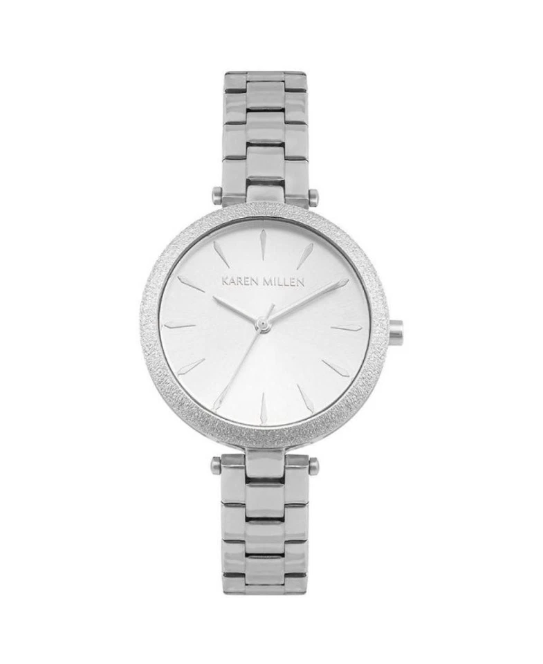 KAREN MILLEN Women Analog Quartz Casual Watch Classic Dress Silver Dial Waterpro - Imagem 1 de 1