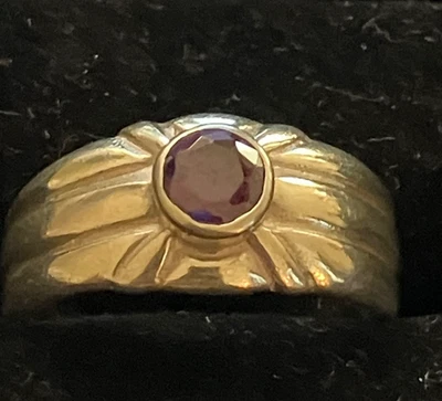 ANEL VINTAGE AMETISTA 925 PRATA ESTERLINA ESTILO ANTIGO tamanho 7 4,4 gramas - Imagem 1 de 4