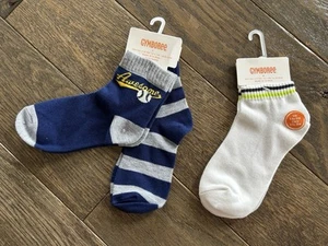 Gymboree boys socks NEW 3 pairs S small size 11-12 + M medium 13-2 baseball navy - Picture 1 of 3
